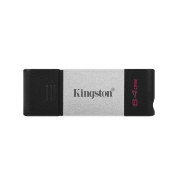 Kingston Technology DataTraveler 80 pamięć USB 64 GB USB Type-C 3.2 Gen 1 (3.1 Gen 1) Czarny, Srebrny