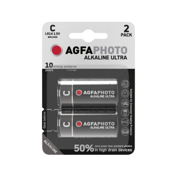 AGFAPHOTO Battery Alkaline, Baby, C, LR14, 1.5V, Blister (2-Pack)