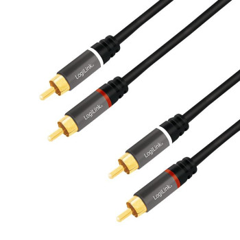 LogiLink Audio Cable 7.5 M 2 X Rca Black
