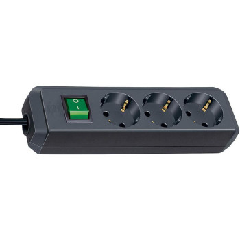 Brennenstuhl Power extension 1.5 m 3 AC outlet(s) Black Eco-Line extension socket with switch 3-way, black, 1.5m