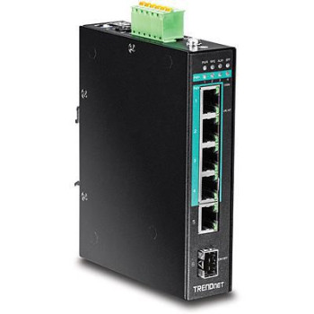 TRENDnet 5-port Hardened Industrial Gigabit PoE+ Switch 10/100/1000Mbps w/ 4 PoE+ Gigabits Ports