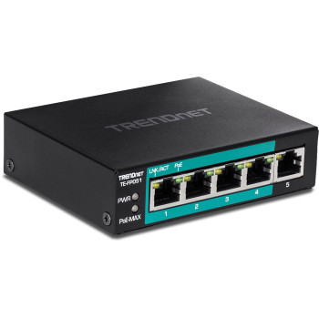 TRENDnet 5-Port Fast Ethernet Long Range PoE+ Switch TE-FP051, Unmanaged, Fast Ethernet (10/100), Full duplex, Power over Ethern
