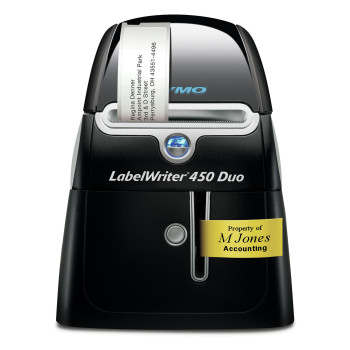 DYMO LabelWriter 450 Duo, Black LabelWriter 450 Duo, Thermal transfer, 600 x 300 DPI, 71 lpm, Black,Silver, 6.2 cm, D1
