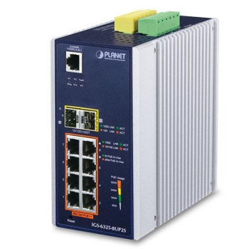 Planet P30 DIN-rail Industrial L3 8P 10/100/1000T 802.3bt PoE + 2-port 100/1000X SFP Full Managed Switch