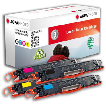 AgfaPhoto TONER K/C/M/Y, RPL. CF350A CF351A CF353A CF352A 130A APTHP350SETE, 1300 pages, 1000 pages, Black, Cyan, Magenta, Yello