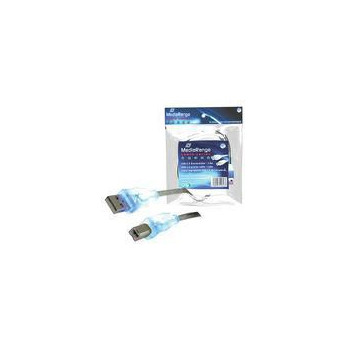 MediaRange USB Kabel A - B St/St 1.80m blau LED