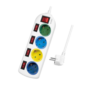 LogiLink Power Extension 1.5 M 4 Ac Outlet(S) Indoor White