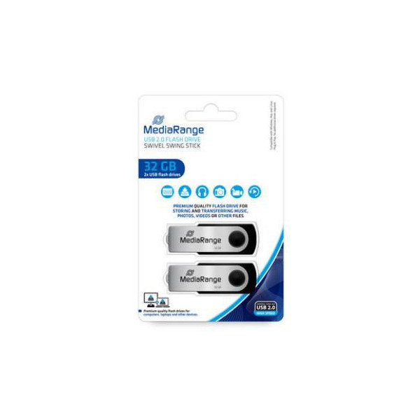 MediaRange Usb Flash Drive 32 Gb Usb Type-A 2.0 Black, Silver MediaRange Usb Flash Drive 32 Gb Usb Type-A 2.0 Black, Silver