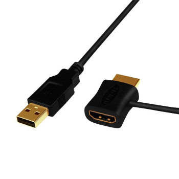 LogiLink Video Cable Adapter Hdmi Type A (Standard) Hdmi + Usb Black