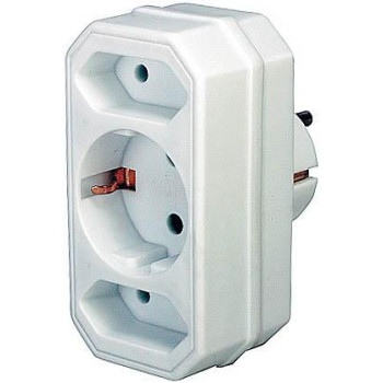 Brennenstuhl Adapter with 2 + 1 sockets power adapter/inverter White Adapter with 2 + 1 sockets