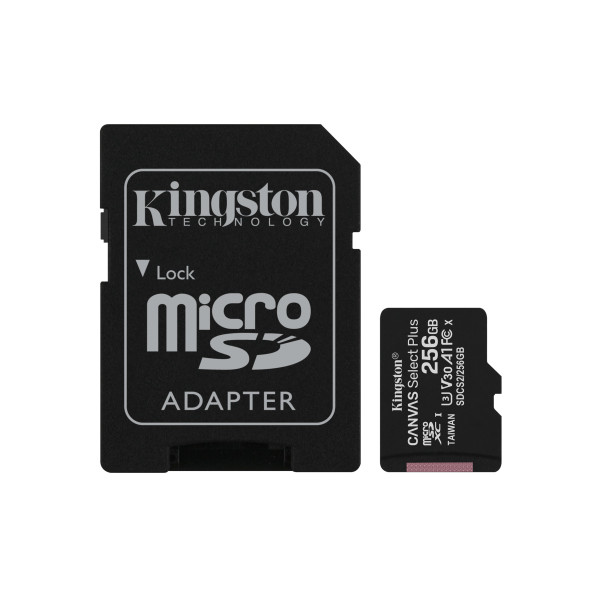 Kingston Technology Canvas Select Plus 256 GB MicroSDXC UHS-I Klasa 10 Kingston Technology Canvas Select Plus 256 GB MicroSDXC UHS-I Klasa 10