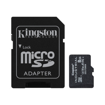 Kingston Technology Industrial 8 GB MicroSDHC UHS-I Klasa 10