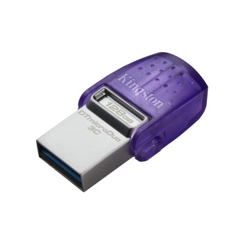 Kingston Technology DataTraveler microDuo 3C pamięć USB 128 GB USB Type-A   USB Type-C 3.2 Gen 1 (3.1 Gen 1) Stal nierdzewna,
