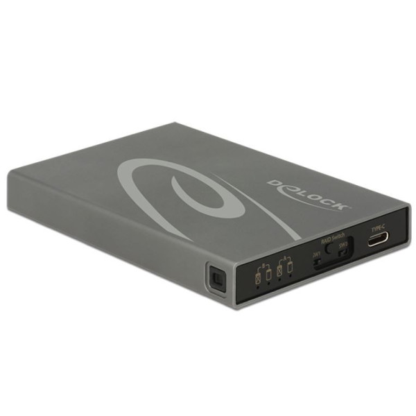 Obudowa SSD zewnętrzna 2xM.2 USB-C 3.1 szara Obudowa SSD zewnętrzna 2xM.2 USB-C 3.1 szara