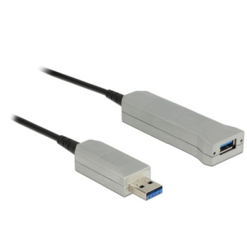 Przedłużacz USB-A M/F 3.0 50m aktywny czarny optyczny