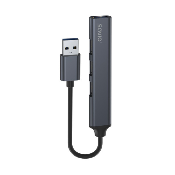Hub 4 porty USB-A - 3 x USB-A 2.0, 1 x USB-A 3.0, 5 Gbps, Aluminium, AK-70 Hub 4 porty USB-A - 3 x USB-A 2.0, 1 x USB-A 3.0, 5 Gbps, Aluminium, AK-70