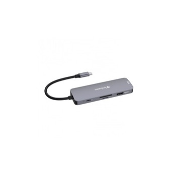 VERBATIM Hub USB-C Pro Multiport 8 Port, 3x USB 3.2, 1x USB-C, 2xHDMI, microSD/SD, šedá
