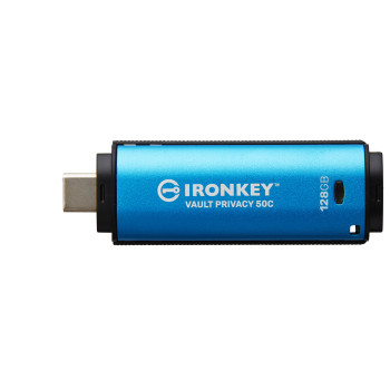 Kingston Technology IronKey Vault Privacy 50 pamięć USB 128 GB USB Type-C 3.2 Gen 1 (3.1 Gen 1) Czarny, Niebieski