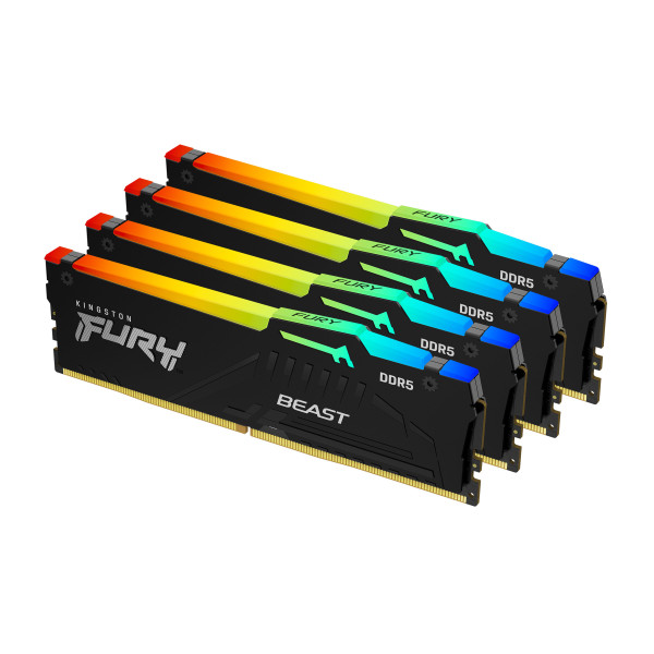Kingston Technology FURY Beast RGB moduł pamięci 64 GB 4 x 16 GB DDR5 Kingston Technology FURY Beast RGB moduł pamięci 64 GB 4 x 16 GB DDR5