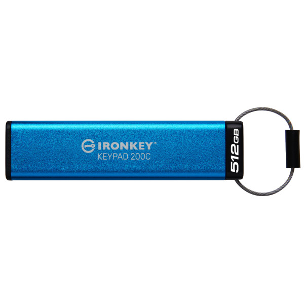 Kingston Technology IronKey Keypad 200 pamięć USB 512 GB USB Type-C 3.2 Gen 1 (3.1 Gen 1) Niebieski Kingston Technology IronKey Keypad 200 pamięć USB 512 GB USB Type-C 3.2 Gen 1 (3.1 Gen 1) Niebieski
