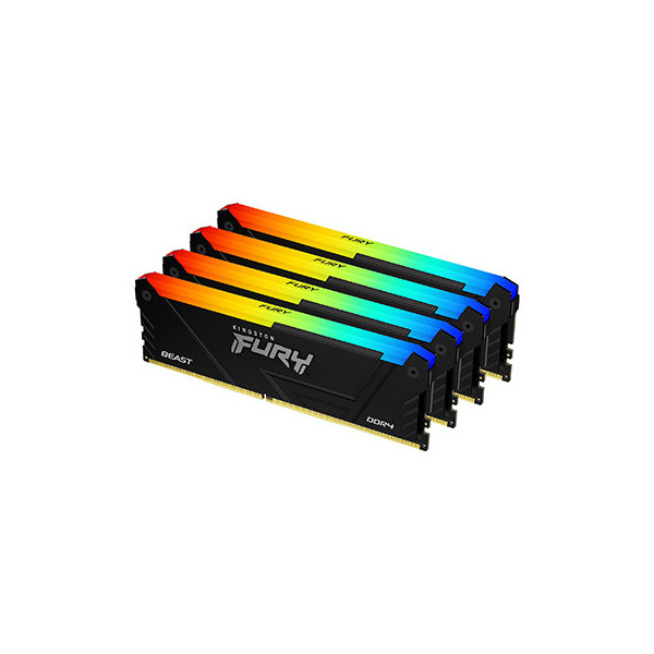 Kingston Technology FURY Beast RGB moduł pamięci 64 GB 4 x 16 GB DDR4 Kingston Technology FURY Beast RGB moduł pamięci 64 GB 4 x 16 GB DDR4