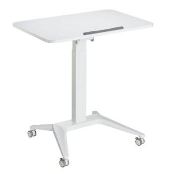 Biurko stolik mobilny na laptop Maclean białe pneumatyczna regulacja wysokości 80x52cm 8kg max 109cm wys. MC-453W