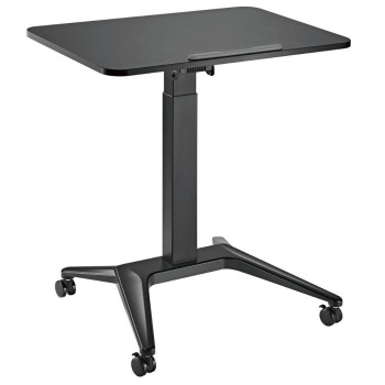Biurko stolik mobilny na laptop Maclean czarne pneumatyczna regulacja wysokości 80x52cm 8kg max 109cm wys. MC-453B