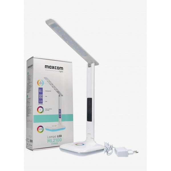 Lampka biurkowa MaxCom ML2100 Aurora, biała Lampka biurkowa MaxCom ML2100 Aurora, biała