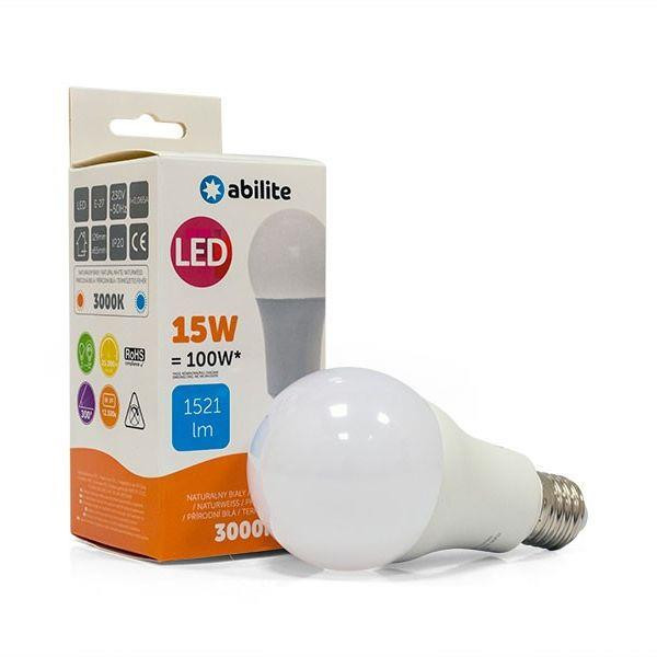Żarówka LED Abilite klasyczna mleczna b.ciepła E27 15W/230V 1521lm A65 Żarówka LED Abilite klasyczna mleczna b.ciepła E27 15W/230V 1521lm A65