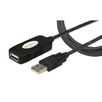 Techly IUSB-REP10TY kabel USB 10 m USB 2.0 USB A Czarny