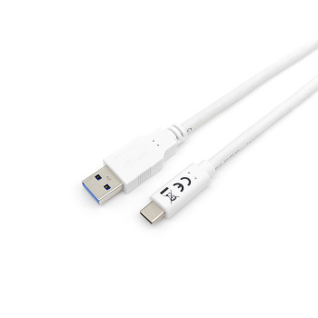 Equip 128364 kabel USB 1 m USB 3.2 Gen 1 (3.1 Gen 1) USB A USB C Biały