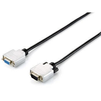 Equip 118855 kabel VGA 15 m VGA (D-Sub) Czarny, Srebrny