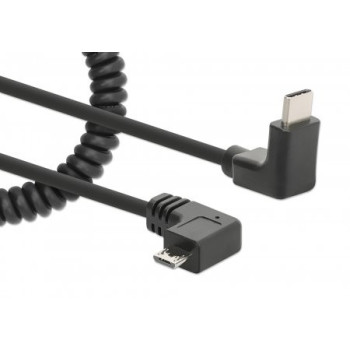 Manhattan 356244 kabel USB 1 m USB C Micro-USB B Czarny