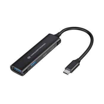 Conceptronic HUBBIES12B huby i koncentratory USB 3.2 Gen 1 (3.1 Gen 1) Type-C 5000 Mbit s Czarny