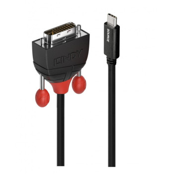 Lindy 43258 adapter kablowy 3 m USB C Czarny, Czerwony