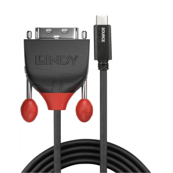 Lindy 43258 adapter kablowy 3 m USB C Czarny, Czerwony