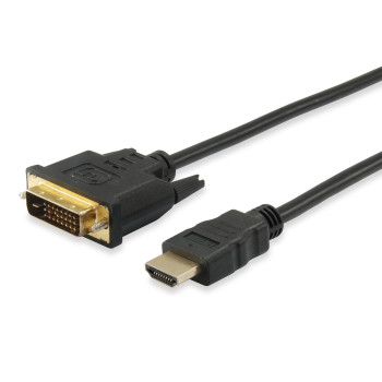 Equip 119322 adapter kablowy 2 m HDMI DVI-D Czarny