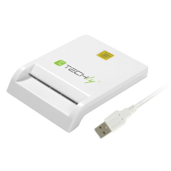 Techly Compact Smart Card Reader Writer USB2.0 White I-CARD CAM-USB2TY czytnik do kart chipowych Wewnętrzna USB Biały