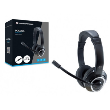 Conceptronic POLONA02BA słuchawki zestaw słuchawkowy Przewodowa Opaska na głowę Gaming Czarny