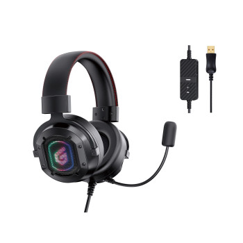 Conceptronic ATHAN02B słuchawki zestaw słuchawkowy Przewodowa Opaska na głowę Gaming USB Typu-A Czarny