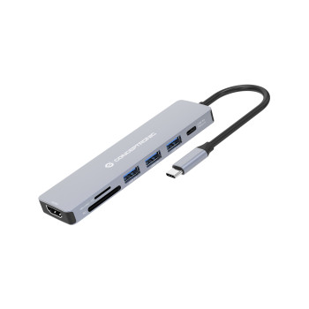 Conceptronic DONN19G stacja dokująca Przewodowa USB 3.2 Gen 1 (3.1 Gen 1) Type-C Szary