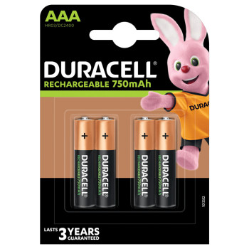 Duracell AAA (4pcs) Bateria do ponownego naładowania Niklowo-metalowo-wodorkowa (NiMH)
