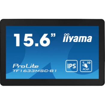 iiyama ProLite TF1633MSC-B1 monitor komputerowy 39,6 cm (15.6") 1920 x 1080 px Full HD Ekran dotykowy Czarny