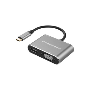 Conceptronic DONN16G stacja dokująca Przewodowa USB 3.2 Gen 1 (3.1 Gen 1) Type-C Czarny, Srebrny