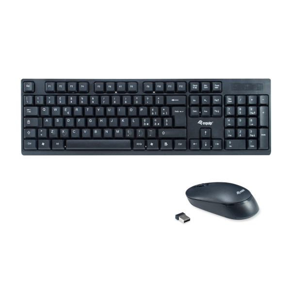 Equip 245223 klawiatura Dołączona myszka RF Wireless QWERTY Włoski Czarny Equip 245223 klawiatura Dołączona myszka RF Wireless QWERTY Włoski Czarny