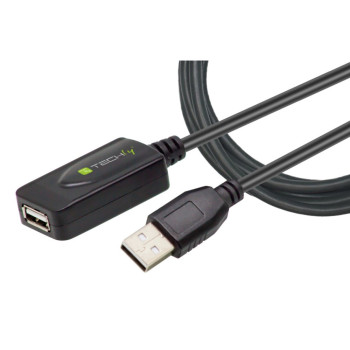 Techly IUSB-REP220TY3 kabel USB 20 m USB 2.0 USB A Czarny