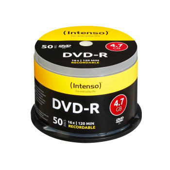 Intenso DVD-R 4.7GB, 16x 50er Spindel DVD-R 4.7GB, 16x, DVD-R, 120 mm, Cakebox, 50 pc(s), 4.7 GB