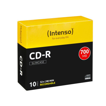 Intenso CD-R 700Mb 52x slimcase (10) INT-1001622, 52x, CD-R, 700 MB, Slimcase, 10 pc(s)