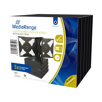 MediaRange Optical Disc Case Jewel Case 4 Discs Black