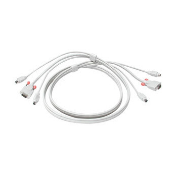 Lindy KVM Cable - 2m kabel KVM Biały